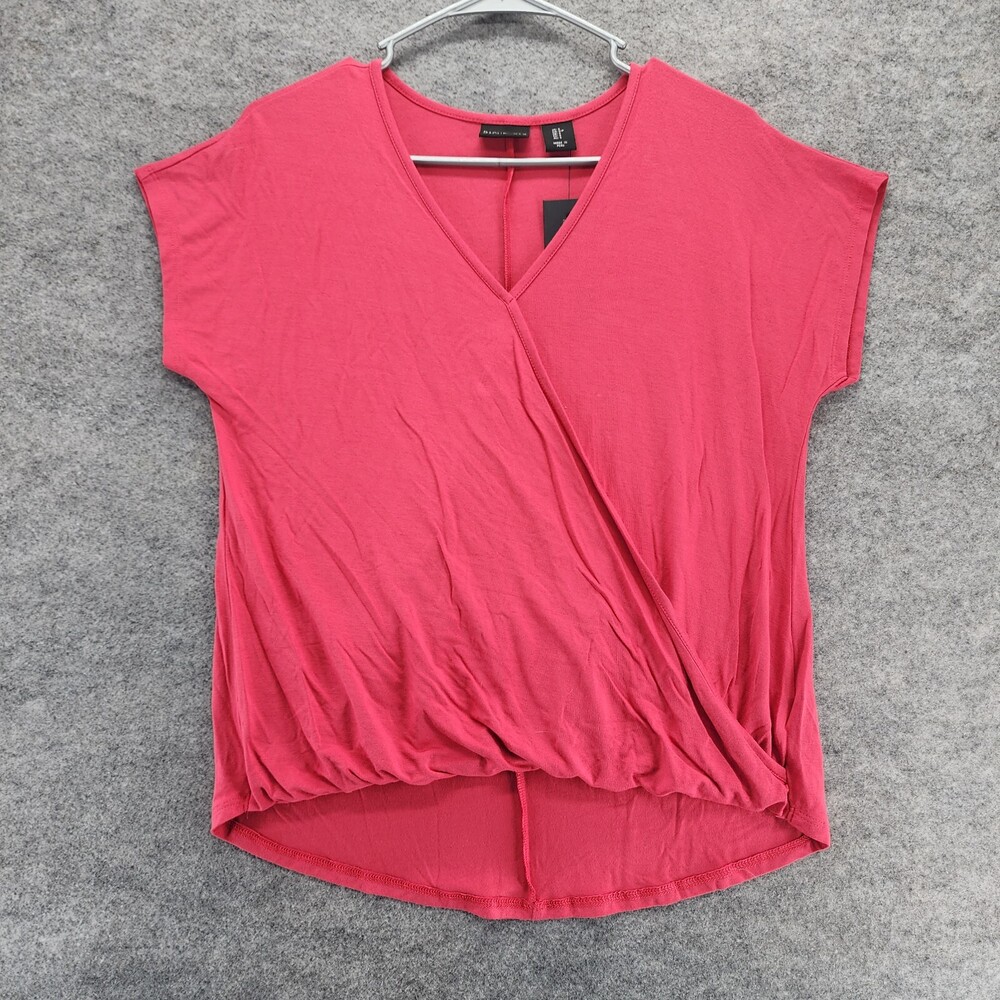 Rachel Zoe Shirt Womens Small Short Sleeve Red V Neck